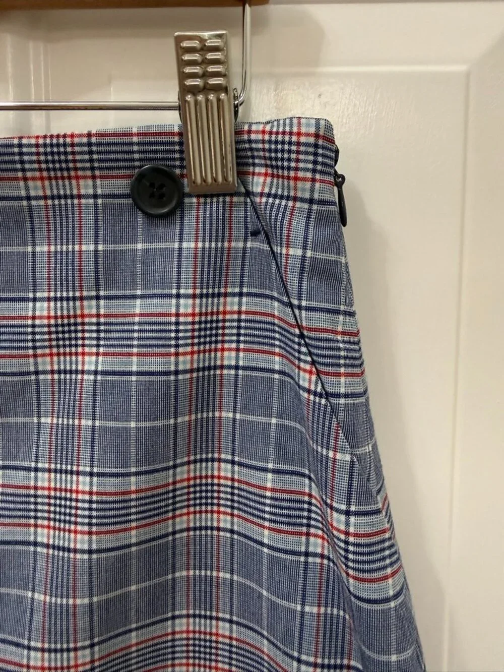 Riley & Rae Plaid A-Line Skirt Navy Red Light Blue Size 10